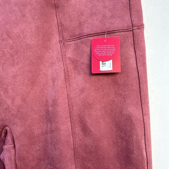 NWT Spanx Faux Suede Leggings in a Dusty Pink Color Size XL Petite - Picture 2 of 8